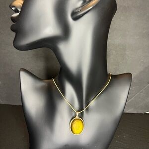 Gold and Yellow Pendant Necklace